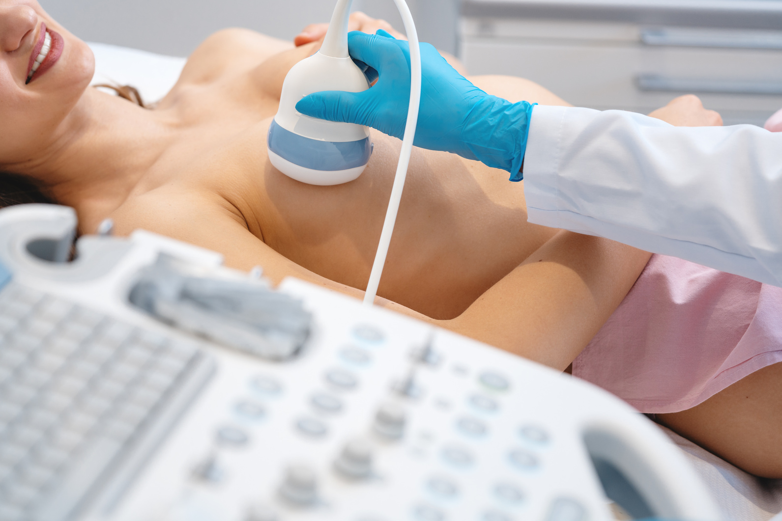 Patient Having Ultrasound Scan to Prevent Breast Cancer